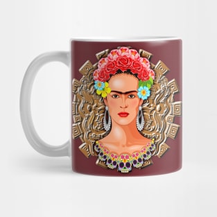 Frida Kahlo Aztec Golden Sun Mug